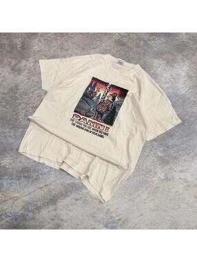 Hanes Men's White and Cream Tshirt
